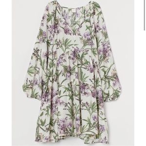 EUC H&M A-Line floral dress long sleeve